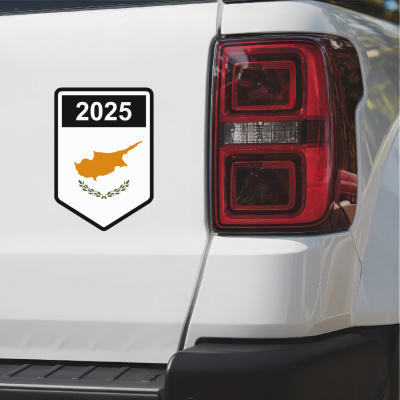 Republik Zypern Wappen mit Jahreszahl Autoaufkleber - Ansicht 3
