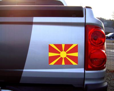 Nordmazedonien Flagge Aufkleber Autoaufkleber - Ansicht 2