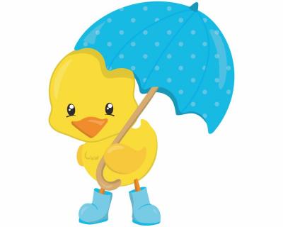 Kken sitzt im Regenschirm Aufkleber