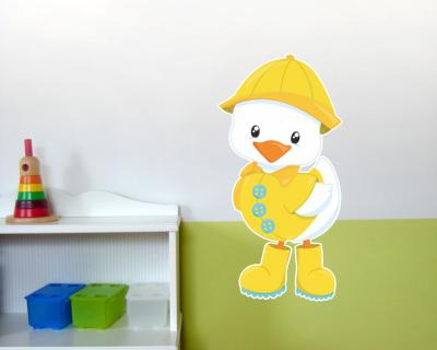 Buntes Wandtattoo  Kken im Regenmantel 