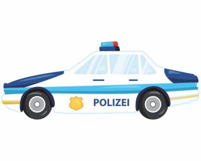 Buntes Wandtattoo "Polizeiwagen"