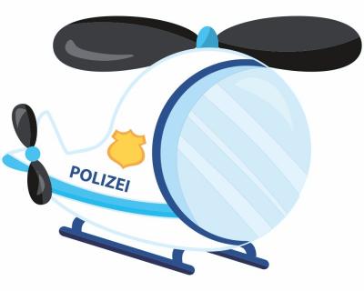 Buntes Wandtattoo "Polizeihubschrauber"