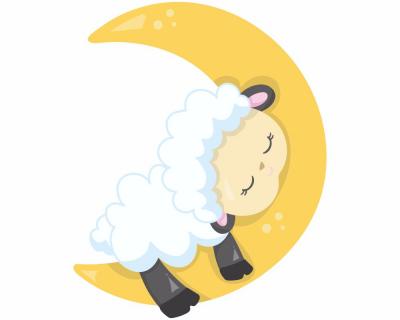 Schlafendes Schaf Aufkleber Aufkleber