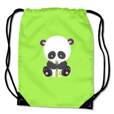 Turnbeutel Panda mit Bambus Sportbeutel Sporttasche 8 Farben 45 x 34 cm