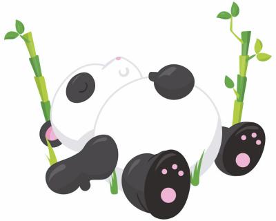 Buntes Wandtattoo "Schlafender Panda"