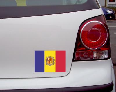 Andorra Flagge Aufkleber Autoaufkleber - Ansicht 2