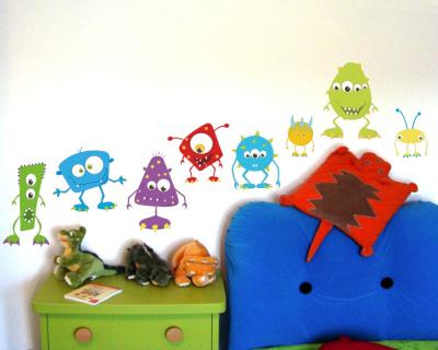 8-teiliges 'Grusel Monster' Wandtattoo Set - Ansicht 2