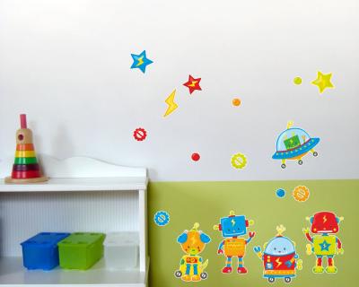 17-teiliges 'Baby Roboter' Wandtattoo Set - Ansicht 2