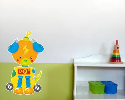 Buntes Wandtattoo  Roboter Robodog 