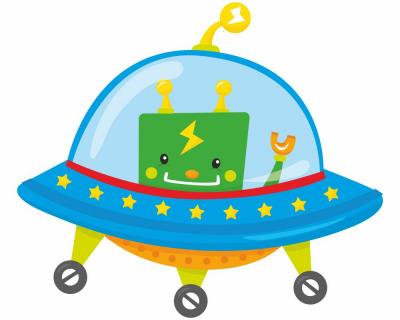 Roboter Ufo Aufkleber