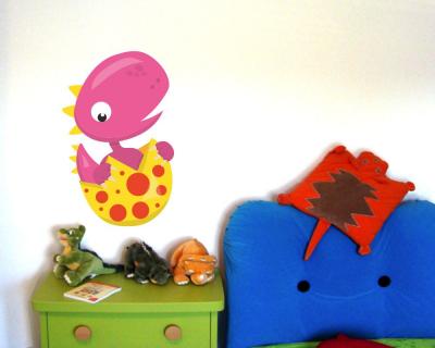 Buntes Wandtattoo  Dino im Ei 