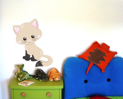 Buntes Wandtattoo  Katze Kitty 