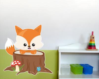 Buntes Wandtattoo  Ser Fuchs 