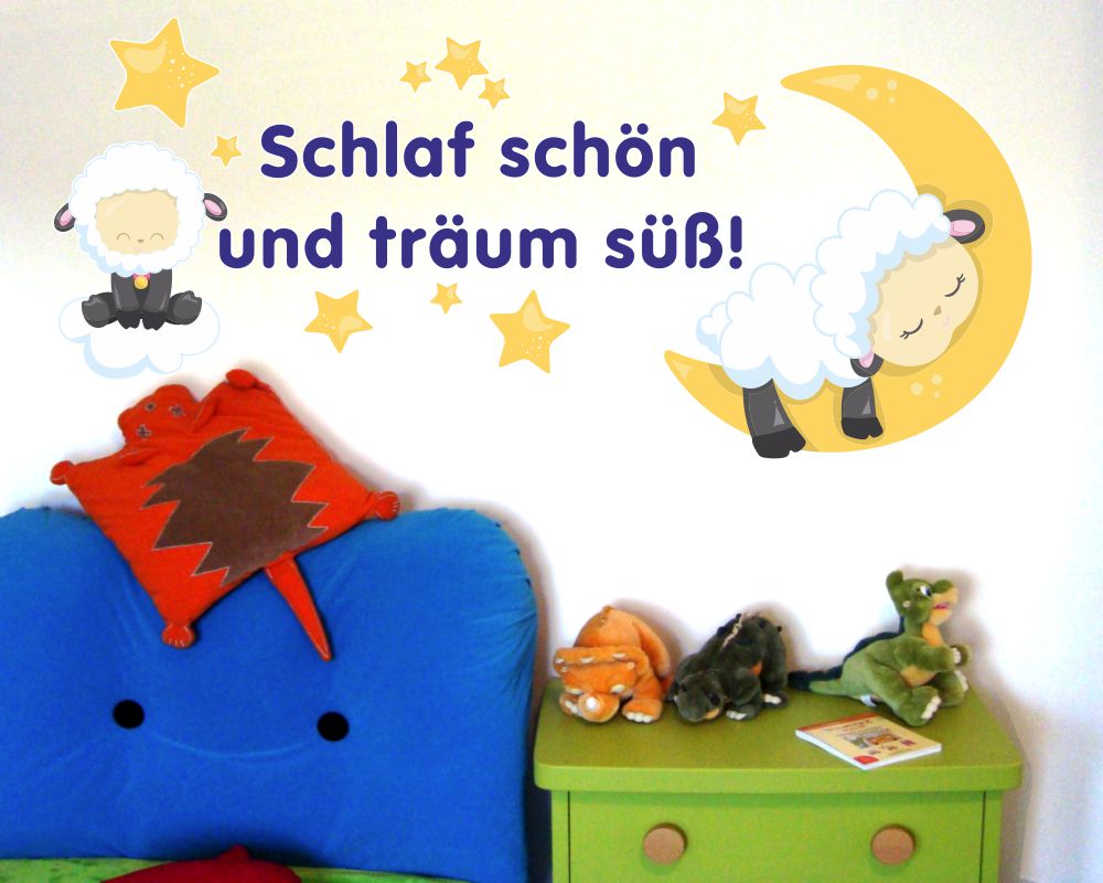 Details Zu Samunshi Wandtattoo Kinderzimmer Schlaf Gut Und Traum Suss Schaf 2 Grossen