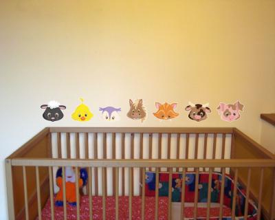 11-teiliges 'Baby Bauernhof Tiere' Wandtattoo Set - Ansicht 3