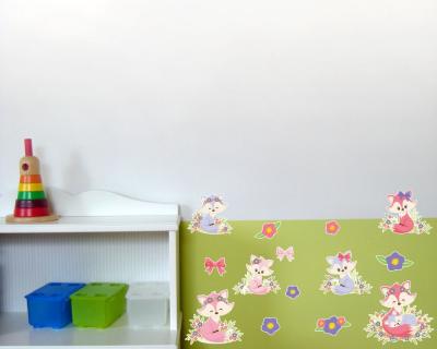 14-teiliges 'Baby Fchse' Wandtattoo Set - Ansicht 2