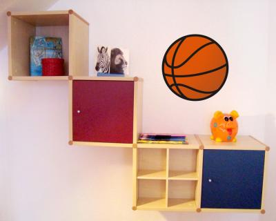 Buntes Wandtattoo  Basketball 