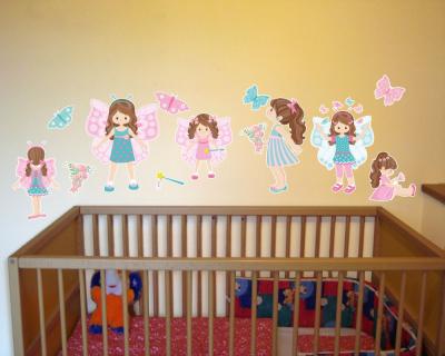 13-teiliges 'Schmetterlings Prinzessin' Wandtattoo Set - Ansicht 2