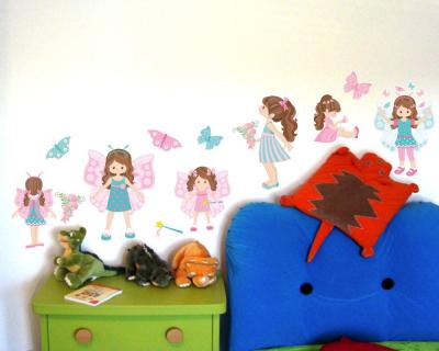 13-teiliges 'Schmetterlings Prinzessin' Wandtattoo Set - Ansicht 3