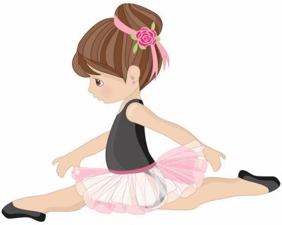 Buntes Wandtattoo "Ballerina Spagat"