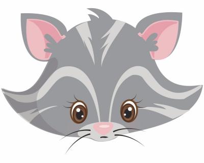 Tiergesicht Graue Katze Aufkleber