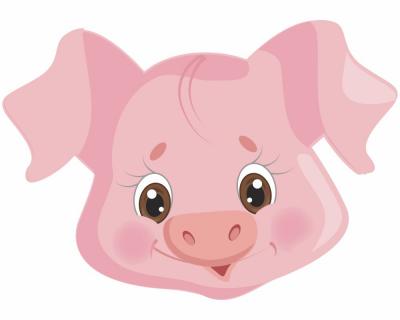 Tiergesicht Schwein Aufkleber
