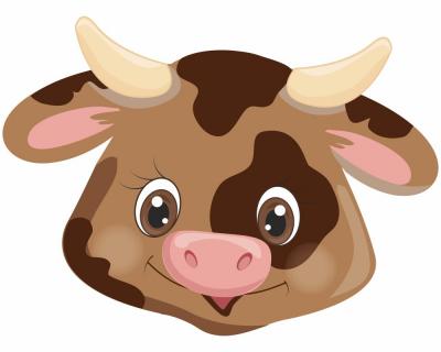 Tiergesicht Kuh Aufkleber