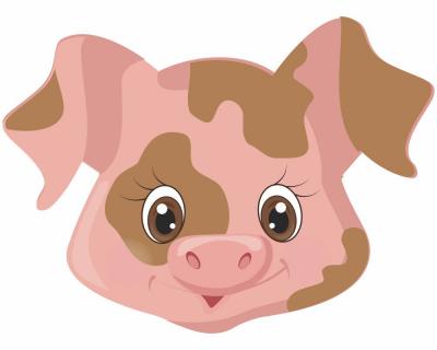 Tiergesicht Kleines Ferkel Aufkleber