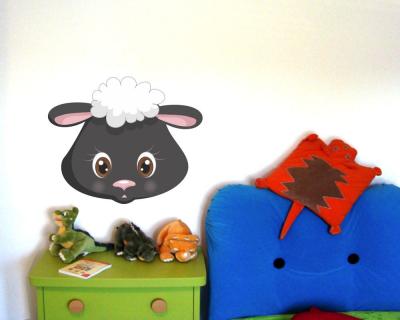Buntes Wandtattoo  Tiergesicht Schaf 