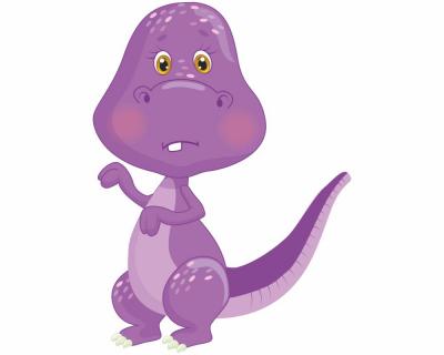 Lila Dino Aufkleber Aufkleber