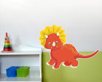 Buntes Wandtattoo  Roter Dino 