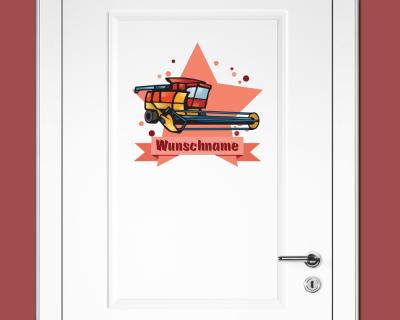 Buntes Wandtattoo Trschild  Mhdrescher 