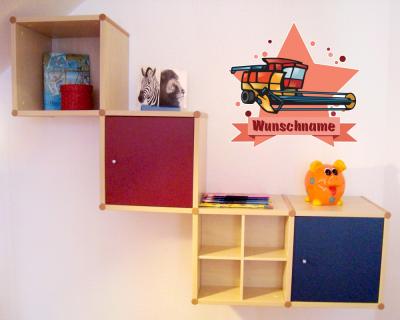 Buntes Wandtattoo Trschild 