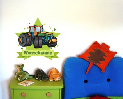 Buntes Wandtattoo Trschild 