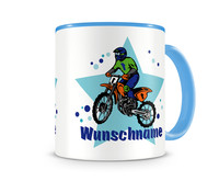 Tasse mit 9 unterschiedlichen Jungen Motiven Tasse Modellnummer  blau