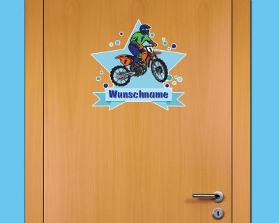 Buntes Wandtattoo Trschild 