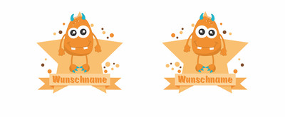 Trinkflasche mit Oranges Monster als Motiv - Ansicht 2