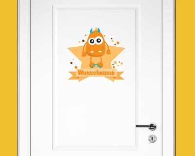 Buntes Wandtattoo Trschild 