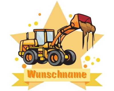 Buntes Wandtattoo Trschild  Radlader 