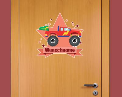 Buntes Wandtattoo Trschild 