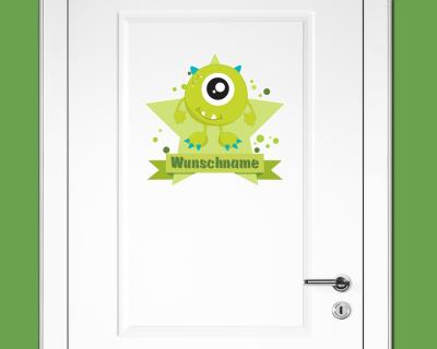 Buntes Wandtattoo Trschild 
