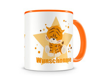 Tasse mit 9 unterschiedlichen Jungen Motiven Tasse Modellnummer  orange