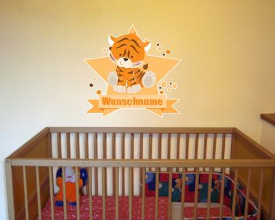 Buntes Wandtattoo Trschild 