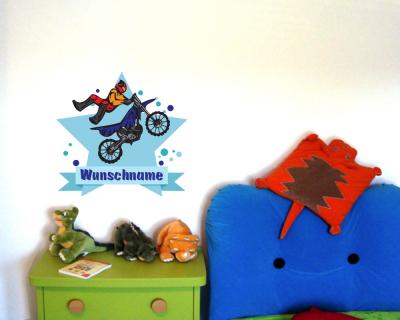 Buntes Wandtattoo Trschild 