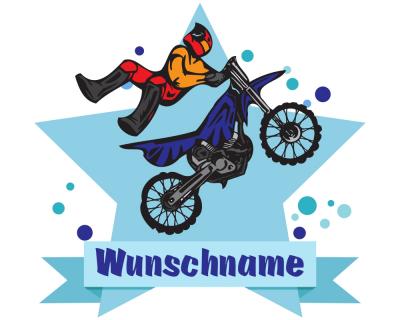 Buntes Wandtattoo Trschild  Motorrad Fahrer 