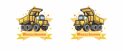 Trinkflasche mit Kipplaster LKW als Motiv - Ansicht 2