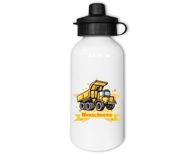 Trinkflasche mit Kipplaster LKW als Motiv