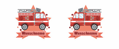 Trinkflasche mit Feuerwehr-Auto als Motiv - Ansicht 2