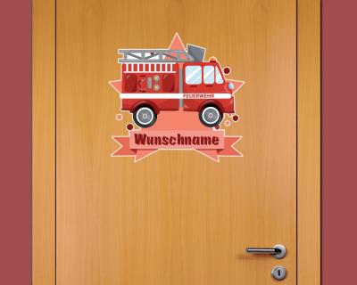 Buntes Wandtattoo Türschild 