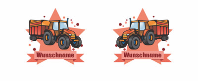 Trinkflasche mit Traktor mit Anhnger als Motiv - Ansicht 2